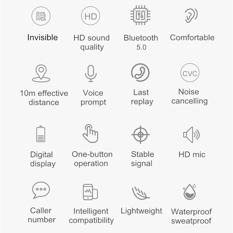 CLAITE Q13S TWS Bluetooth 5,0 наушники стерео Бас IPX5 Водонепроницаемый шумоподавление Спортивная гарнитура с HD микрофоном для Xiaomi huawei