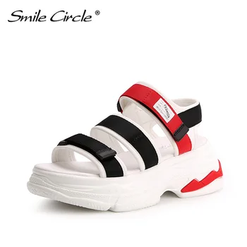 

Smile Circle / Summer ladies sports sandals new sexy open-toe thick-soled shoes women Roman shoes ladies casual beach shoes 2020