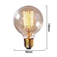 OYGROUP G95 40 Вт Винт E27 база Винтаж белка-клетка Глобус накаливания лампы, Янтарное стекло