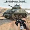 Simulation Smoke Sherman M4A1 Heavy Remote Control Tank 20Mins Launching Bullets 360° Driving Turret Rotation RC Military Tank 3
