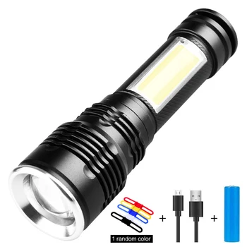 

BRELONG Super Bright LED Flashlight, Waterproof Small Torch With Side Lights, 4 Lighting Modes, for Hiking, Camping Night Riding