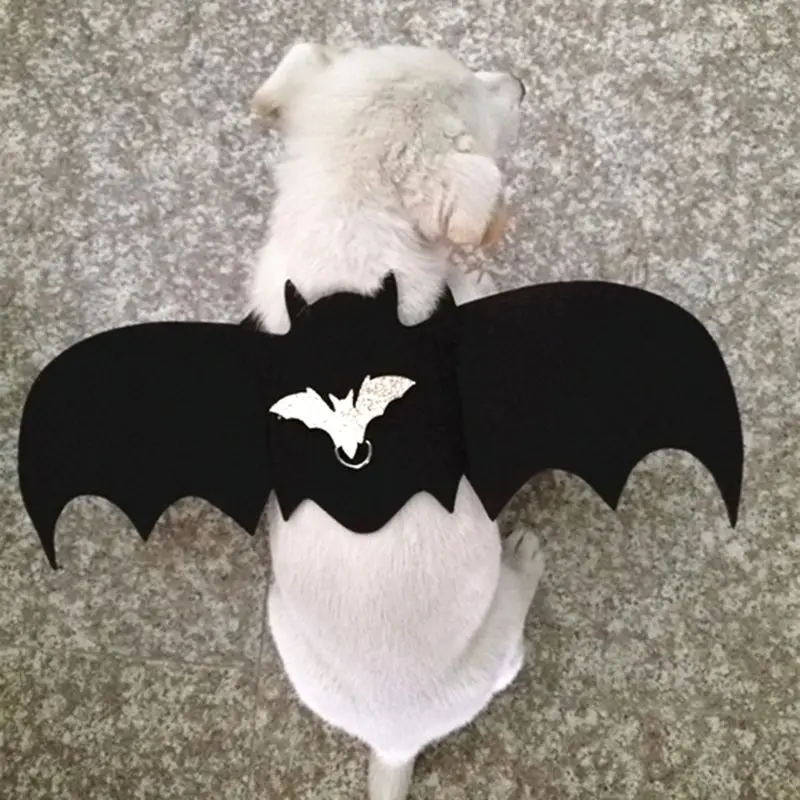 

2019 New Halloween Pet Cat Dog Dress Up Costume Bat Wings Decoration Black Cute Fancy Dogs Cats Transforms Clothing C42