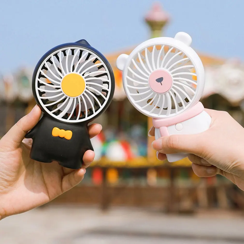 Cute Cartoon Animal USB Hand-held Desk Fan Cooler Handheld Air Conditioner Cooling Fan Summer Air Conditioner Cooler