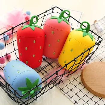 

Stylish Fruit Glass Double-layer Water Bottle Student Fresh and Lifting Rope Portable Double Glass Strawberry Water Cup Kettle