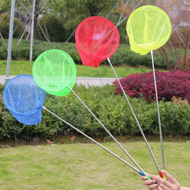 1PC Colorful Kids Anti Slip Grip Perfect Telescopic Butterfly Net Extendable 34 Inches for Catching Bugs Insect Fishing Toys 1
