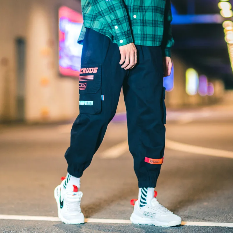 

Bib Overall MEN'S Trousers Multi-pockets Printed INS Super Fire Network Red Pants Autumn Teenager Casual Harem Pants