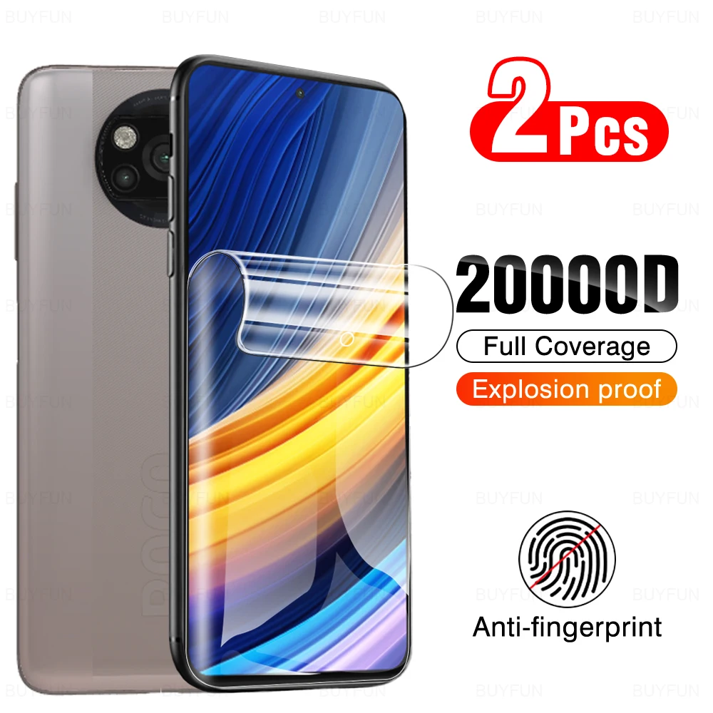 2Pcs Protective Hydrogel Film For Xiaomi Mi Poco X3Pro X3 NFC GT M3 M3Pro M4Pro M4 Pro Screen Protector 6.67&quot M2102J20SG | Мобильные