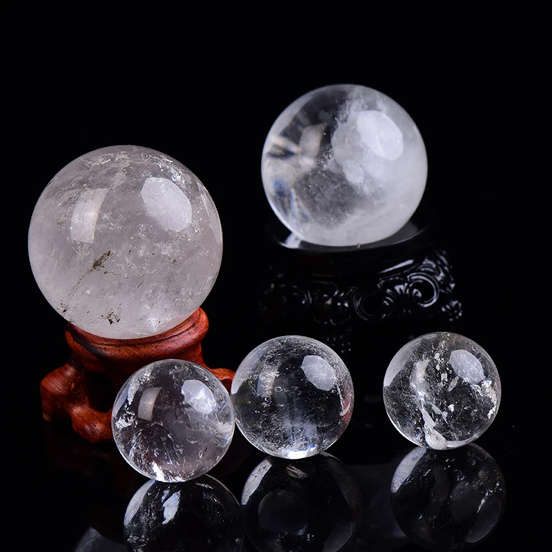 1PC Natural Rock Crystal Quartz Ball Polished Globe Massaging Ball Reiki Healing Stone Home Decoration Exquisite Souvenirs Gift 5