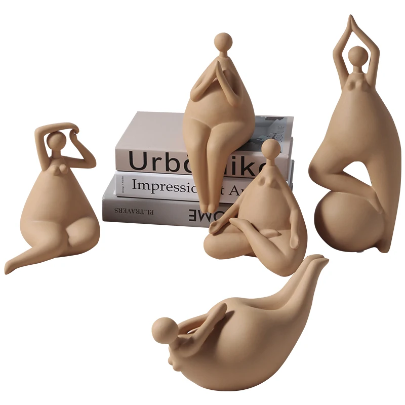 

Interesting abstract sexy yoga people sculpture decoration Beautiful yoga action art girl home statue
