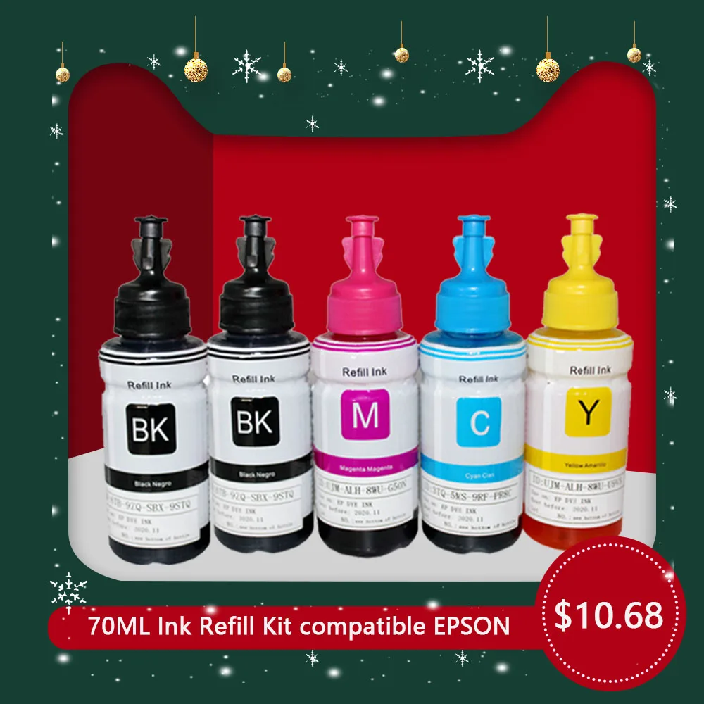 4 цвета на основе красителя пополнения чернил комплект для Epson L100 L110 L120 L132 L210 L222 L300 L312 L355 L350 L362 L366 L550 L555 L566 принтер