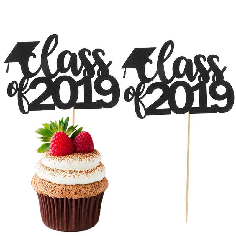 

1pc Congrats Grad Cake Topper Class Of 2019 Cake Picks Decoration For College Graduation Graduate Cake Inserted Card
