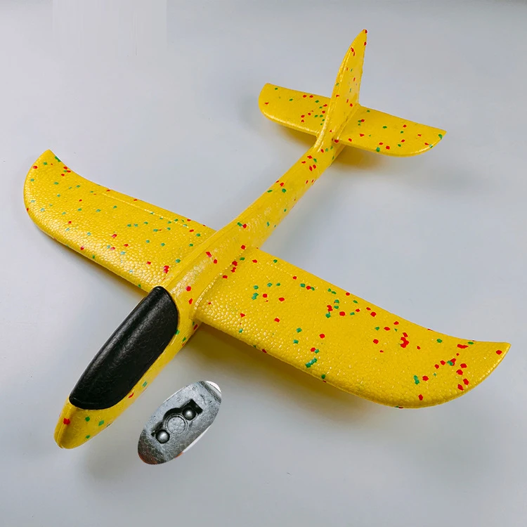 48cm Not Lamp Yellow Светится в темноте игрушки EPP пена ручной бросок самолет Открытый Запуск планер самолет подарок 35 см интересные игрушки для детей Детская игра - Цвет: 48cm Not Lamp Yellow