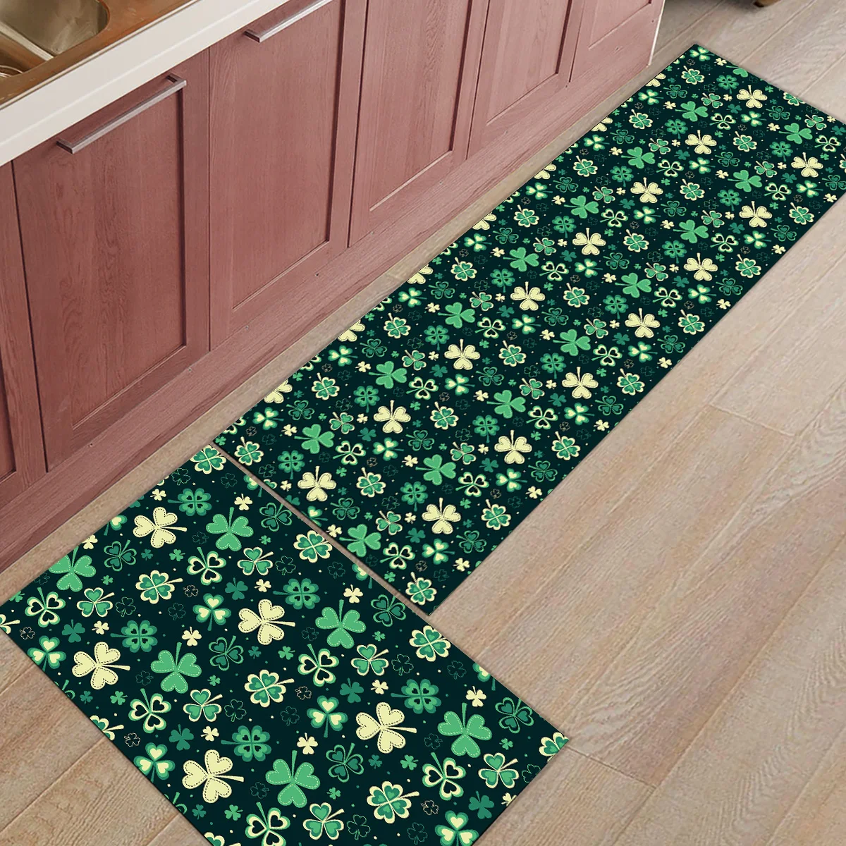 2 шт. Коврики для кухни День Святого Патрика Клевер коврики входного пути ванная