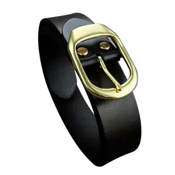 

Men Casual Jeans Belt 4.5mm Thickness Vegetable Tanned Leather Belt With Copper Buckle High grade Men Belt Buckle