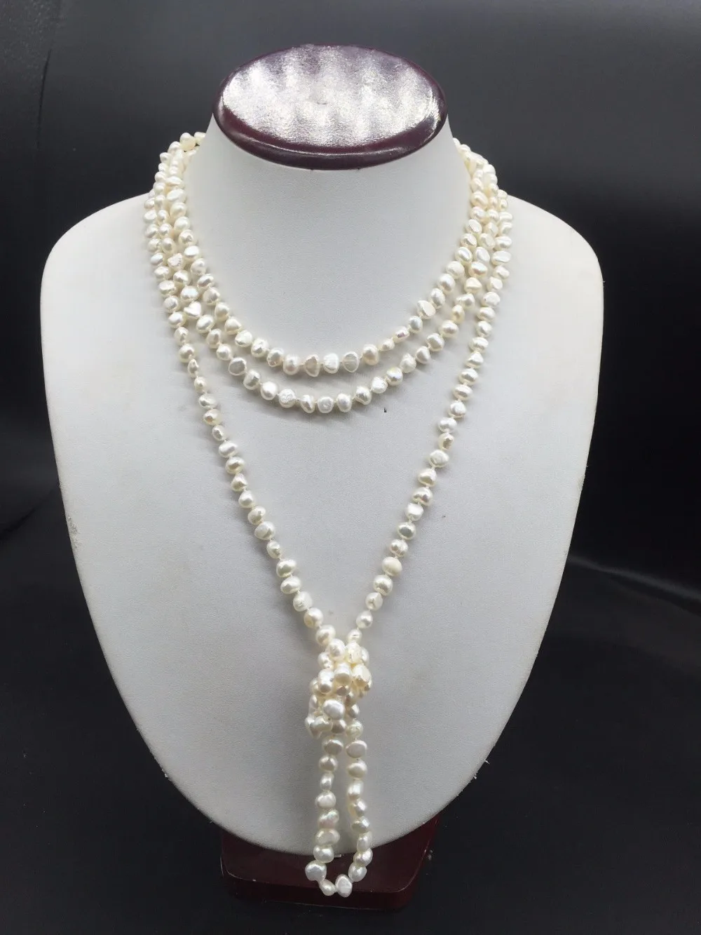 Strand Natural Cultured Fresh water Pearl opera Long Necklace nugget Baroque Real Pearls Necklaces For Women |