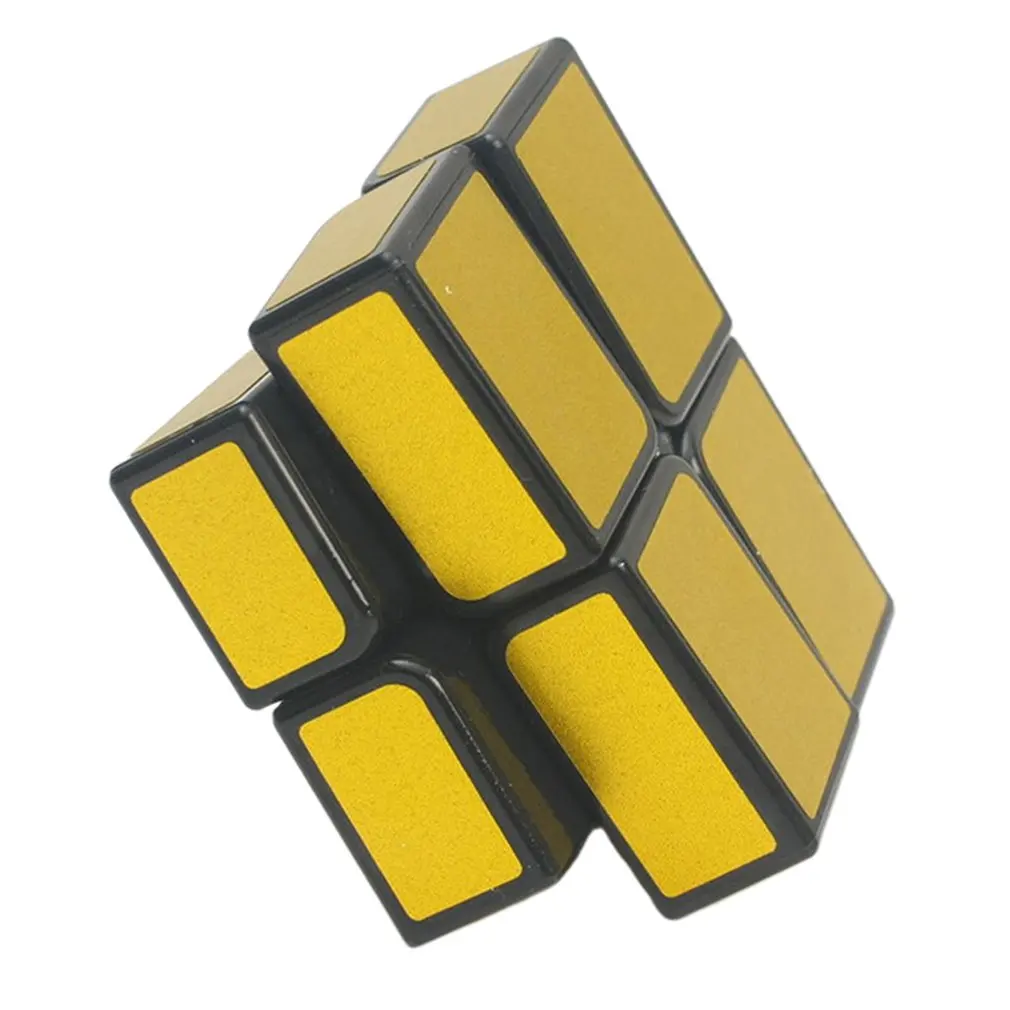 2x2 куб зеркало 2x2x2 волшебный куб 2 слоя скоростной куб с магнитной планкой Прямая поставка профессиональная головоломка игрушка для детей подарок - Цвет: Black gold