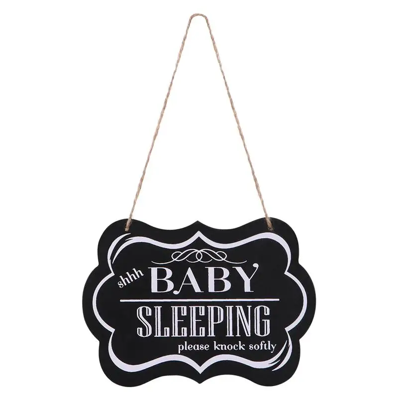 &quotshhh BABY SLEEPING please knock softly&quot Hanging Wood Decorative Sign Home Decoration Baby Bedroom Door Ornament Party Favors | Дом и