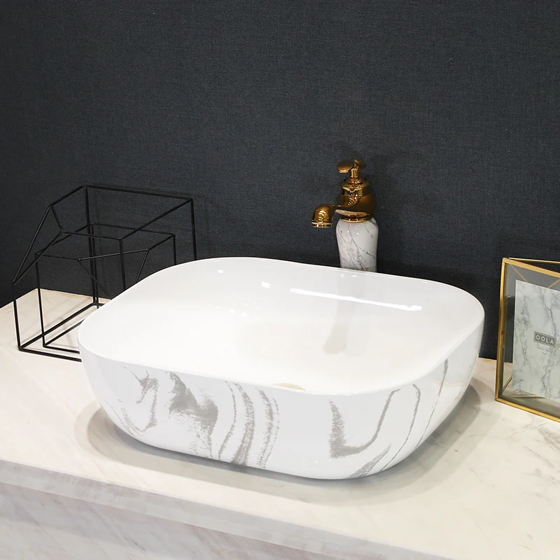 

Imitation Marble Porcelain Material Nordic Style Art Ceramic Basin