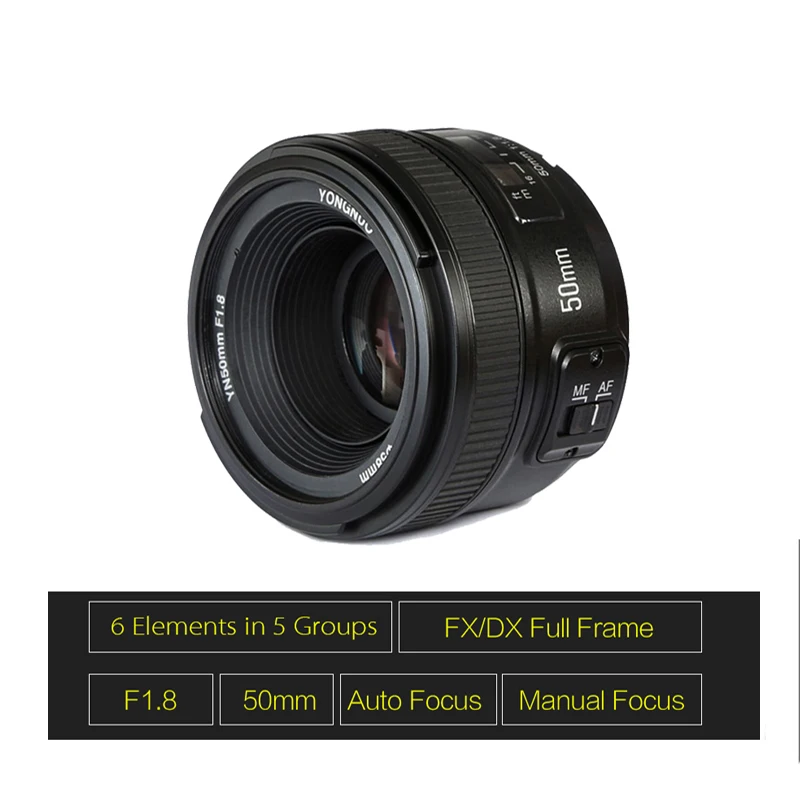 Светодиодная лампа для видеосъемки YONGNUO YN50mm F1.8 с фиксированным фокусным