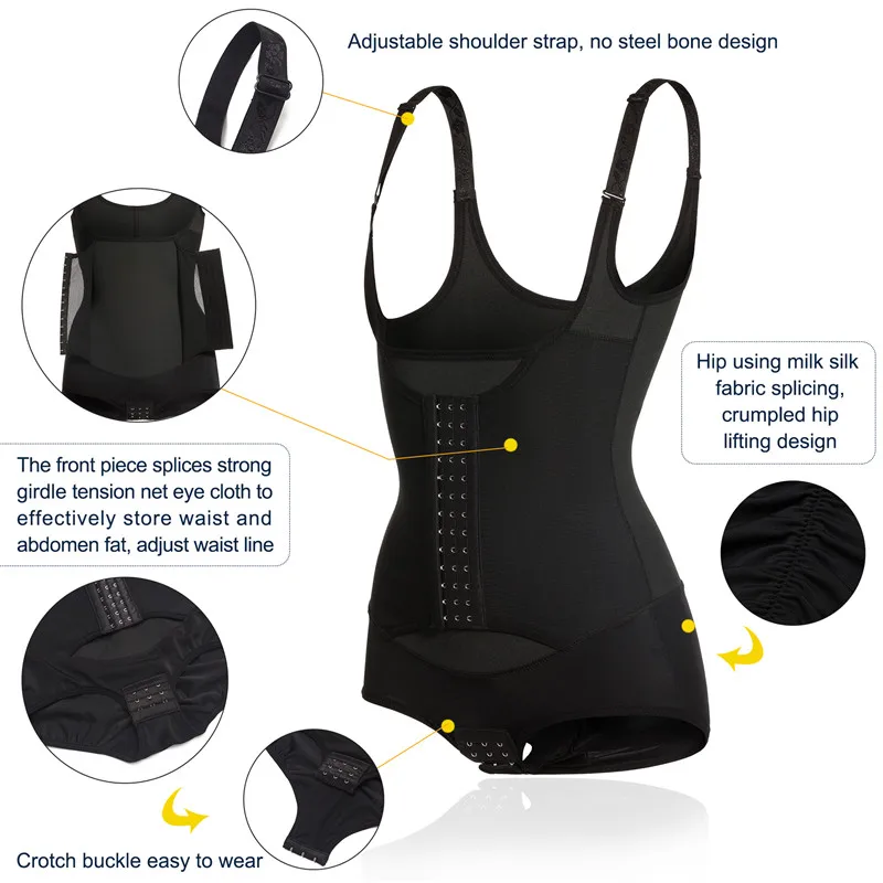 Junlan женское корректирующее боди с крючками, тонкое нижнее белье, Корректирующее белье, животик для похудения, тренажер для талии, Корректирующее белье