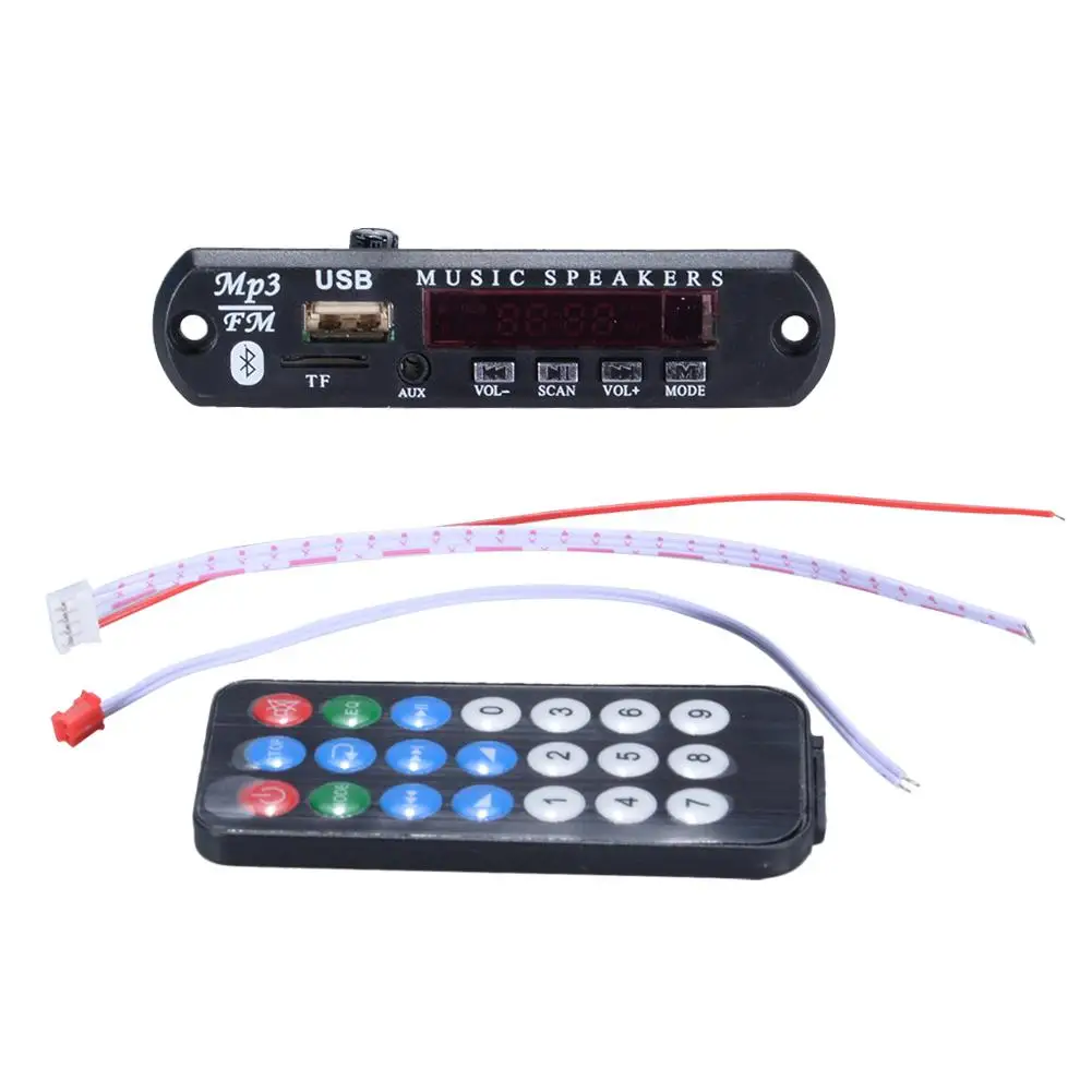 DC12V HiMISS стерео DC12V MP3 декодер плата SD аудио модуль USB TF AUX FM Радио пульт дистанционного управления с цифровым дисплеем - Формат цифровых медиаданных: DC12V