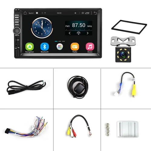 Camecho 2Din автомагнитолы Android gps навигация " сенсорный экран автомобильный мультимедийный плеер аудио Радио стерео Wifi Bluetooth Mp5 плеер - Цвет: With 8 IR Camera