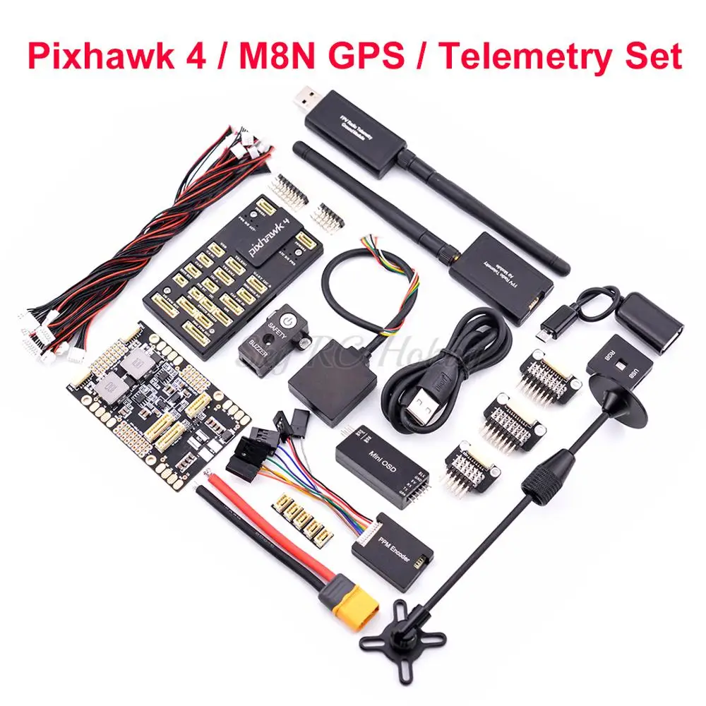Pixhawk 4 PX4 управление полетом M8N gps модуль и PM плата управления питанием PPM IEC RGB OSD 433Mhz 915Mhz 100mW Телеметрия комбо комплект