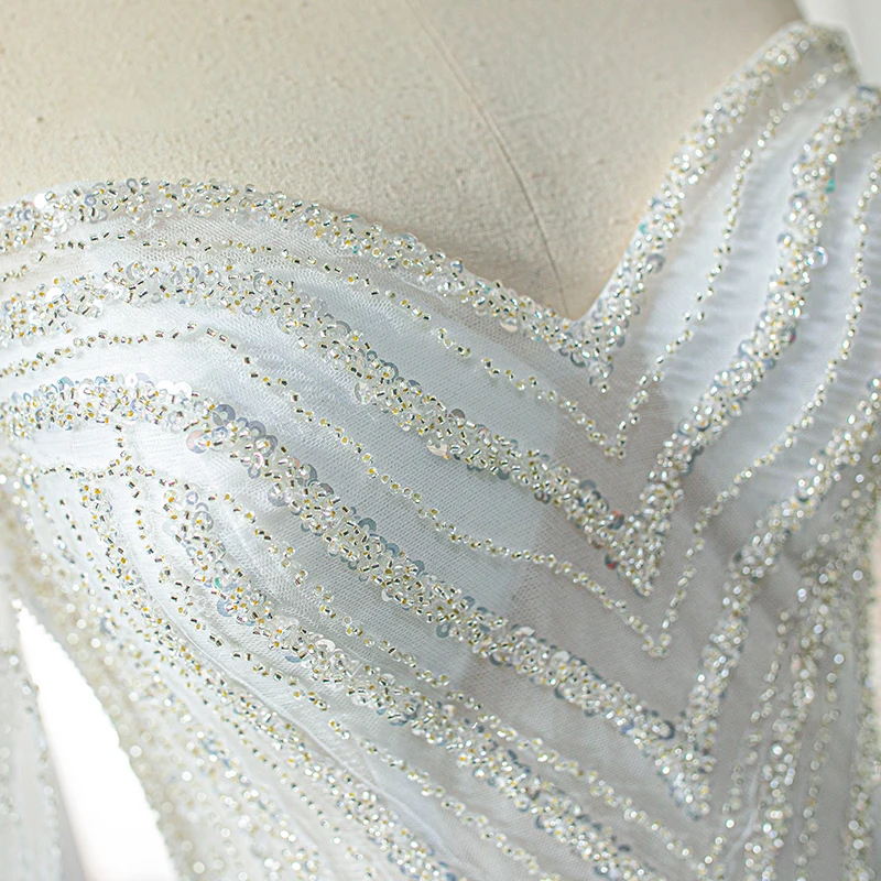 J67131 JANCEMBER Bridal Elegant Dress 2020 Sweetheart Sequined Off The Shoulder Chapel Train Ball-Gown 4