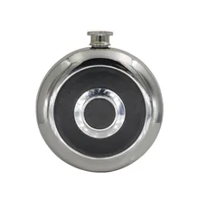 Bpa Free Mini 5OZ 304 Stainless Steel Liquor Hip Flask Whisky Funnel Moscow Circular Vodka Flagon With Folding Tequila Cup