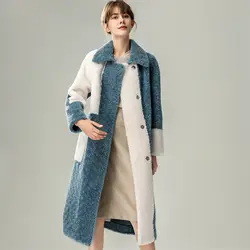 Пальто из натурального меха 100% шерстяная куртка осенне-зимнее пальто женская одежда 2019 корейские винтажные меховые пиджаки из овечьей