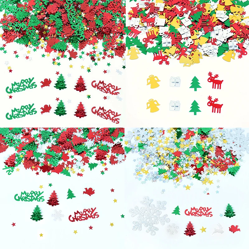 15g/Bag Multi Colorful Christmas Series Confetti Sequins Beautiful Table Decor New Year Christmas Decoration For Home Supplies