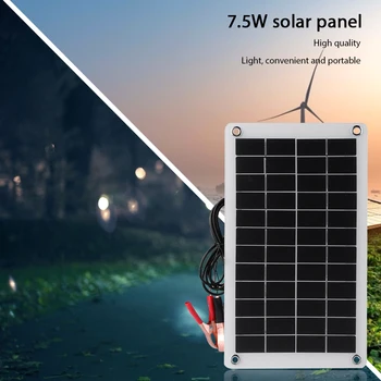 

7.5W Solar Panel 12V Car Battery Charger Kit Solar Power Monocrystalline 12x7 inch Silicon LED Waterproof Easy Installation
