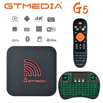 شراءGTmedia G5 تي في بوكس أندرويد I8 + لوحة المفاتيح أندرويد 9.0 مربع التلفزيون الذكية 4GB 64GB S905X2 2.4G/5G واي فاي أندرويد 9.0 مجموعة صندوق