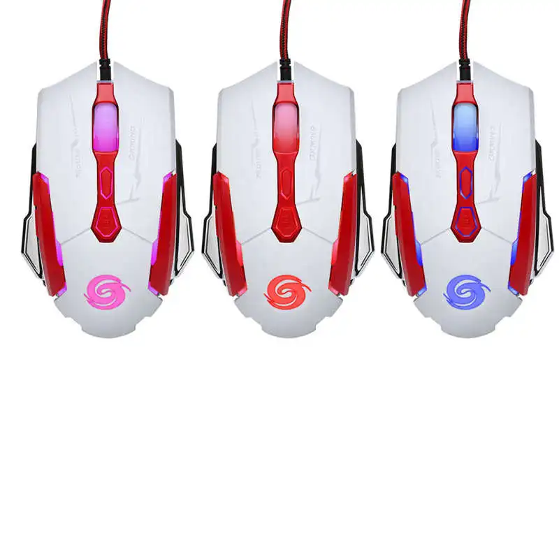K1015 Usb Проводная мышь 7 кнопок 4 цвета Led 4000 точек/дюйм Регулируемая оптическая игровая мышь геймер профессиональная игровая мышь Проводная