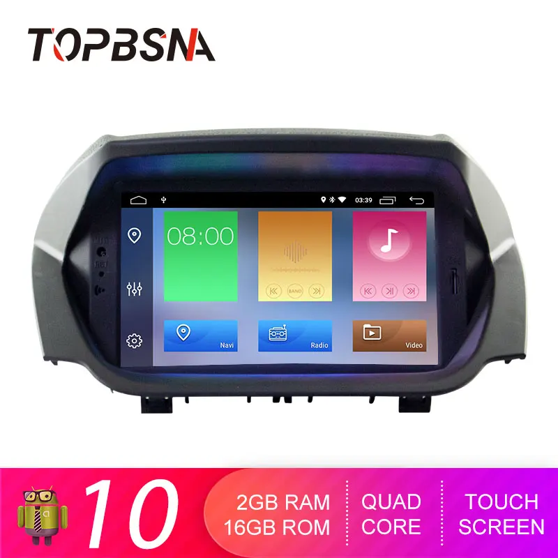 Автомобильный DVD-плеер TOPBSNA на Android 10 с GPS Wi-Fi IPS экраном для Ford Ecosport типоразмер 2 Din |