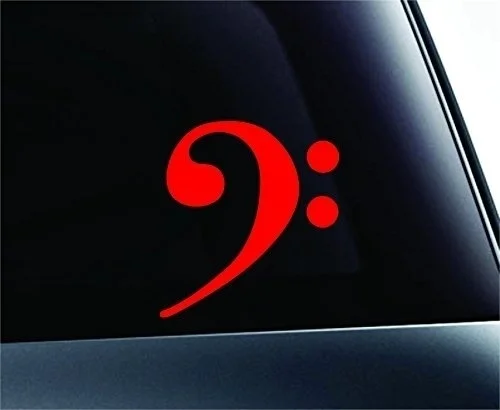 Басовый Ключ F музыкальная наклейка с символом Забавный компьютер грузовик стикер окно(красный