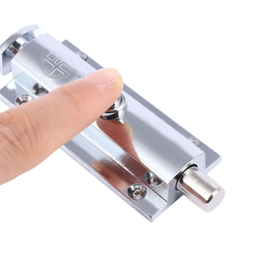 Home Door Window Zinc Alloy Security Slide Bolt door latch For Bathroom Toilet Spring Latch