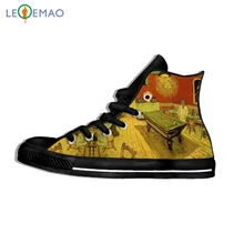 Кроссовки с принтом логотипа на заказ; Лидер продаж; удобная прогулочная парусиновая дышащая обувь Ван Гога; Zapatos De Mujer; Уличная обувь