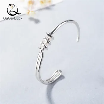 

New Fashion Jewelry Bracelets Street Beat Simple Personality Twisted Rope 925 Sterling Silver Smooth Knotted Bangles B192