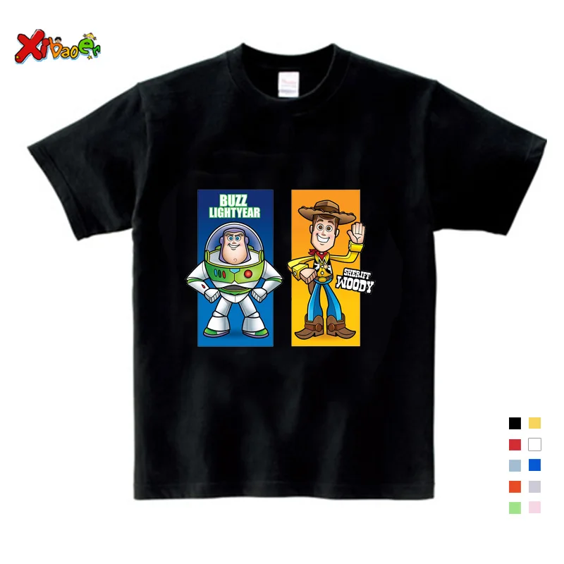 Одежда Woody Buzz футболка с игрушкой толстовки с капюшоном для маленьких мальчиков, 4 истории детский свитер детская модная забавная Одежда для мальчиков и девочек - Цвет: T-shirt