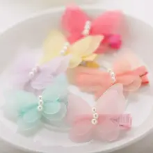 Корейский стиль, детский головной убор, аксессуары для волос, пряжа, высокое качество, жемчуг, бабочка, заколки, боковая заколка, головной убор для девочек