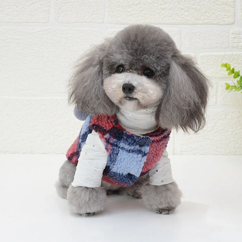 Зимний теплый жилет-одежда для собак пальто для маленьких собак Shih Tzu Чихуахуа 2 цвета одежда для домашних животных флисовая зимняя одежда для собаки жакеты жилеты XL