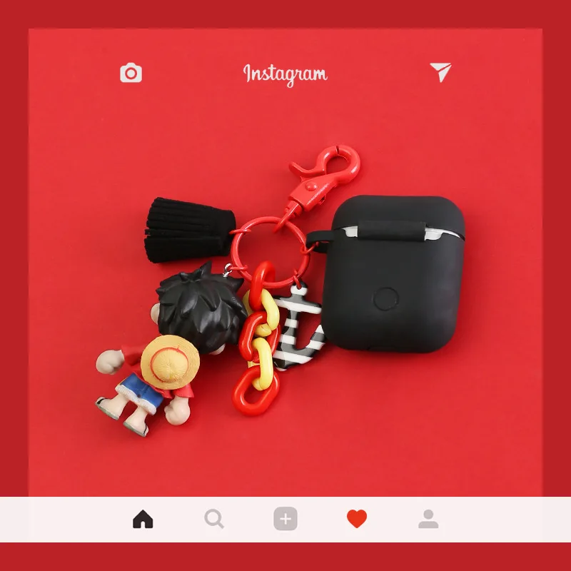 Аниме one piece Luffy чехол Silcone Защитная фигурка брелок кулон аксессуары Bluetooth беспроводной чехол для наушников