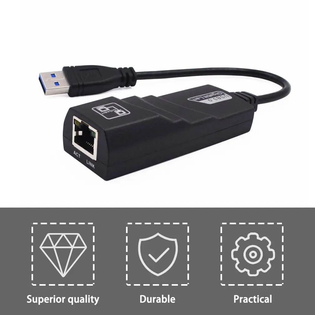 USB Ethernet адаптер Сетевая карта 3 0 к RJ45 Lan гигабитный Интернет для компьютера Macbook