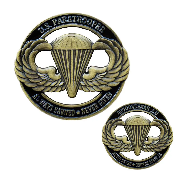 Paratrooper Beach Paratroops Army Commemorative Coin Silver Father's Day Gift 