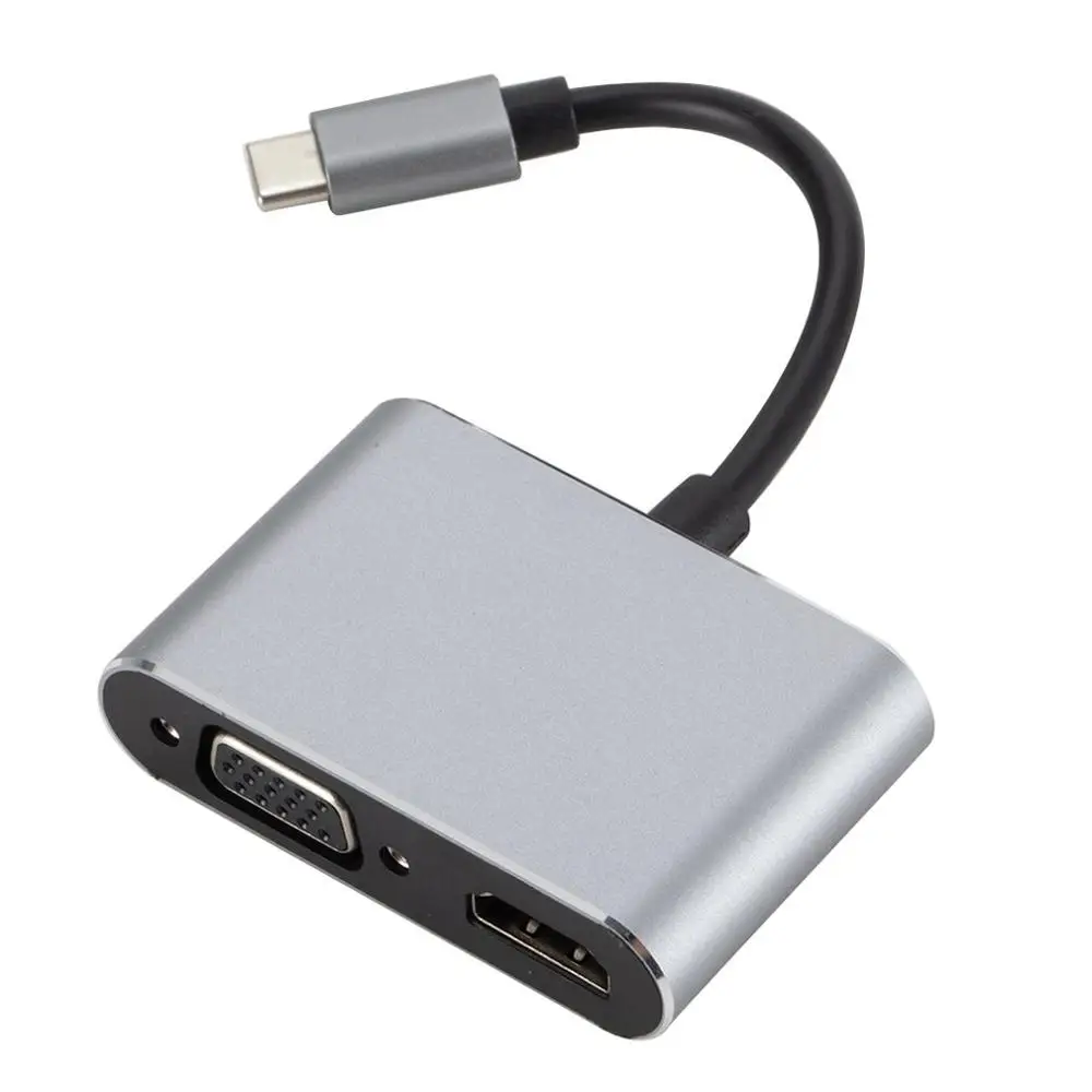 

USB C Type C to HDMI VGA 3 in 1 USB Audio Adapter USB-C Converter Cable for Macbook Laptop Google