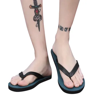 

Men's solid color summer flip-flops Men's Color Matching Simple Beach Slippers Fashion Wild Wear Non-Slip Flip Flops 2020 New