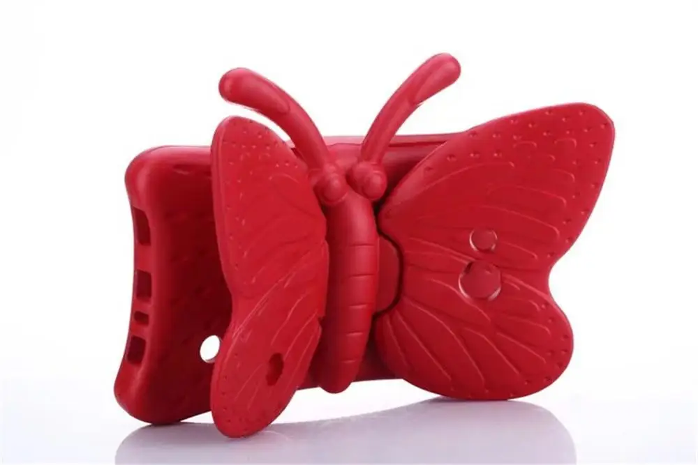 EVA противоударный чехол для Samsung Galaxy Tab 3 4 7,0 Lite 7,0 SM-T113 T230 T280 P3200 3D с проектом "Бабочки" Стенд Детские планшеты крышка - Цвет: red