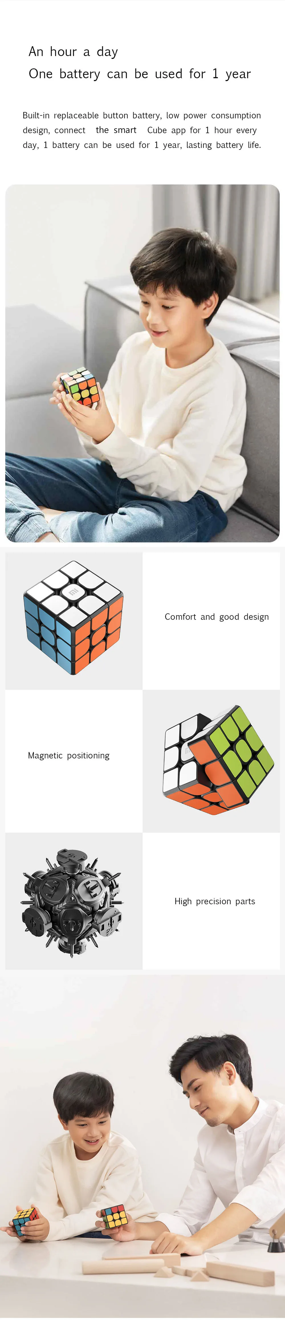 Xiaomi Mijia Bluetooth 5,0 умный куб магнитный куб квадратный магический куб головоломка научное образование работает с приложением Mijia