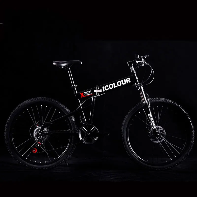 Mountain Bike Variable Speed Folding Bicycle Shock Absorber Double Disc Brake Adult Student Man Cool